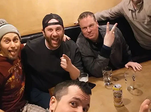 Smoove Series hanging out together discussing upcoming schedule at Tavern on 3 in Rocky Hill, CT